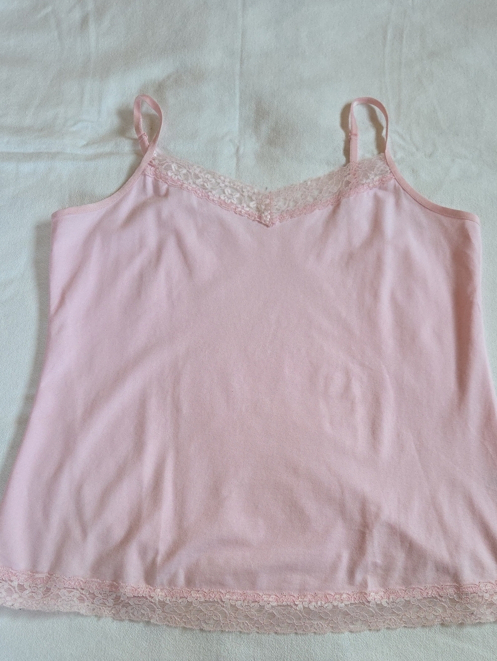Christopher & Banks Soft Pink Lace-Trim Camisole